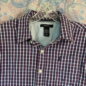 Nautica Boys Button-Down Shirt Size 16 Regular Plaid